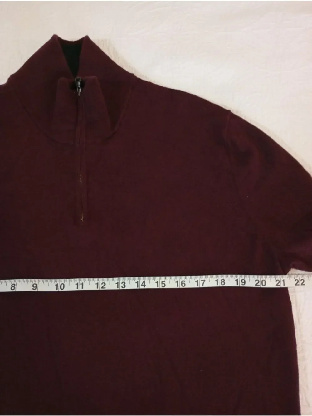 Banana Republic Mens Burgundy Half-Zip Sweater Size L Cotton & Cashmere Blend